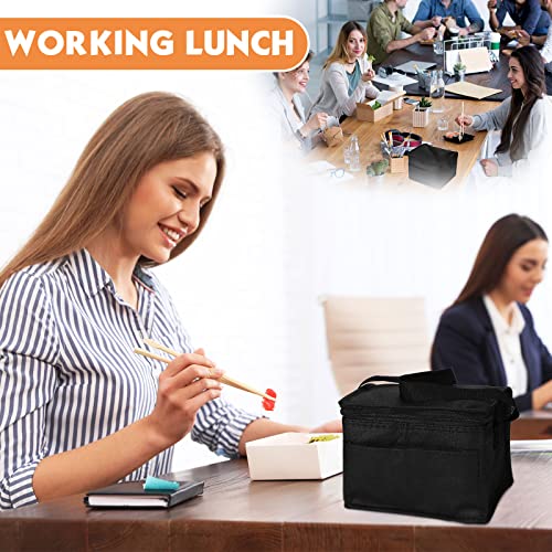 Nuogo 15 Pack Insulated Lunch Bags Bulk, Black, Basic Style
