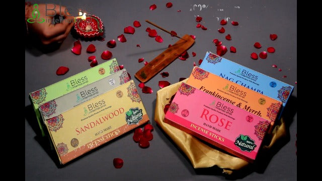 Bless-Organic-Frankincense-and-Myrrh 100%-Natural-Handmade-Incense-Sticks Frankincense & Myrrh 100 Sticks (5.25 OZ/150 GM)
