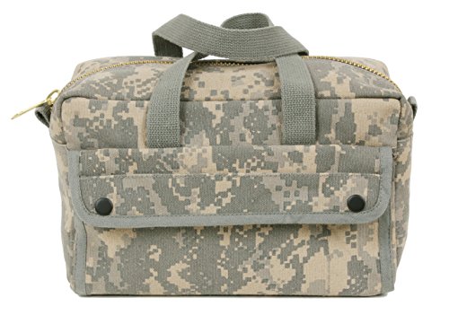 Rothco mechanics tool bag in ACU digital camo with brass zipper