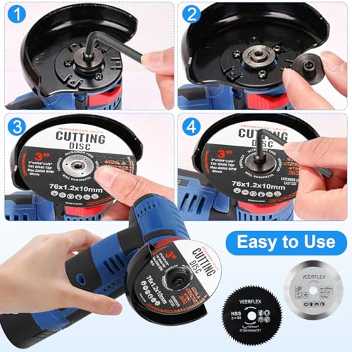 Cutting Discs, Cutting Disc, 76 mm, Sanding Discs for Angle Grinder, Cutting Disc, Cutting Disc, Flex Discs for Cutting Metal, Wood, Stone, Plastic, Ceramic, for 10 mm Bore