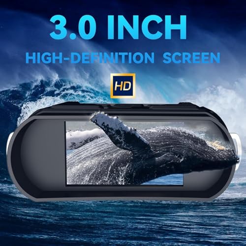Night Vision Goggles with 32GB for Total Darkness,Digital Infrared Night Vision Binoculars with 3'' HD Screen for Observing and Recording Birthday Gifts for Men. Black