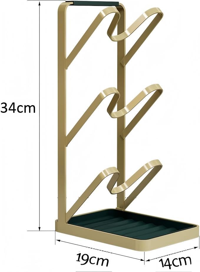 Lid Stand Lid Organizer Pot Lid Rack Holder for Utensils in Kitchen Cabinet Spatula Rack,Cutting Boards,Spoon Storage Gold Erect