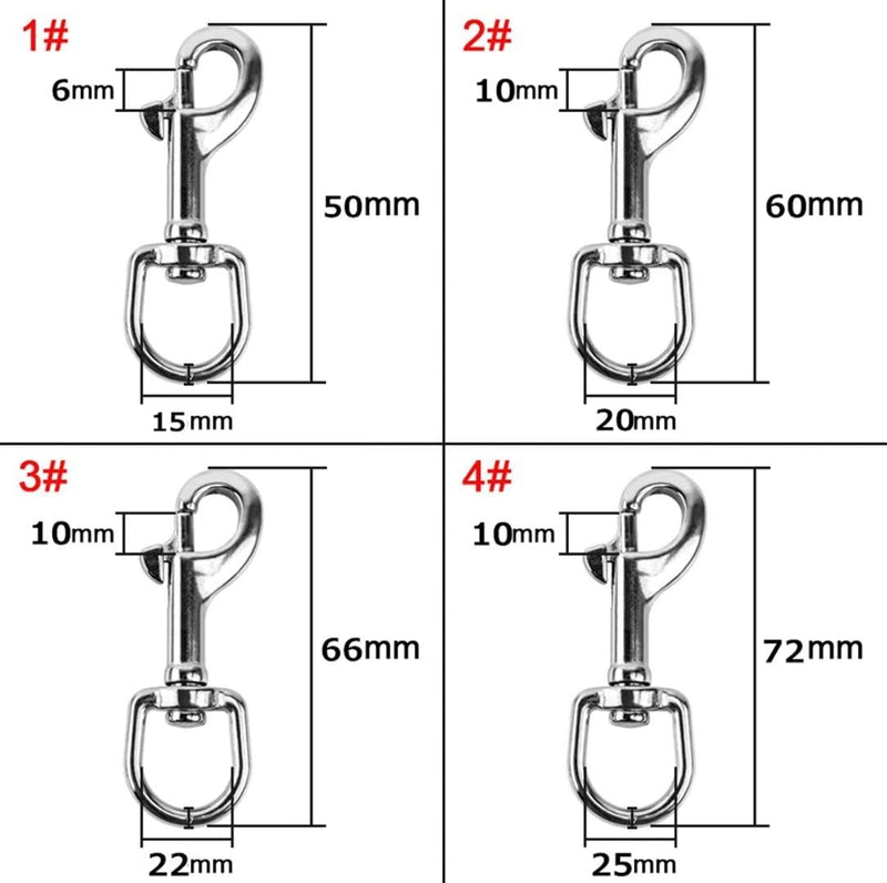 [Australia - AusPower] - Trigger Clips Clasp, 8Pcs 4Size Swivel Snap Hooks 360° Swivel Trigger Snap Hooks for Pet Buckle Carabiner Keyring Home Outdoor Camping Picnic Heavy Duty (Round) 