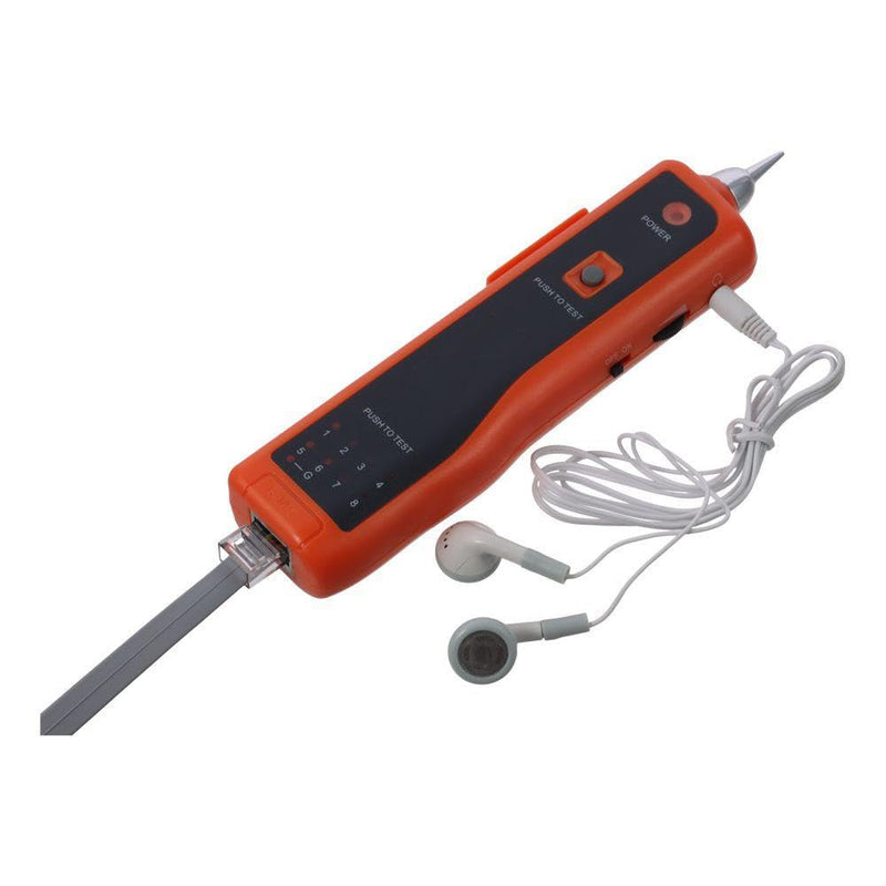 [Australia - AusPower] - Cable Tracker Line Finder Orange Practical Cat5 Cat6 RJ45 UTP STP Detector with Earphone Telephone Wire Tracker Network Maintenance Collation 