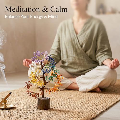 Crocon® 7 Chakra Crystal Tree of Life for Positive Energy Spiritual Gifts