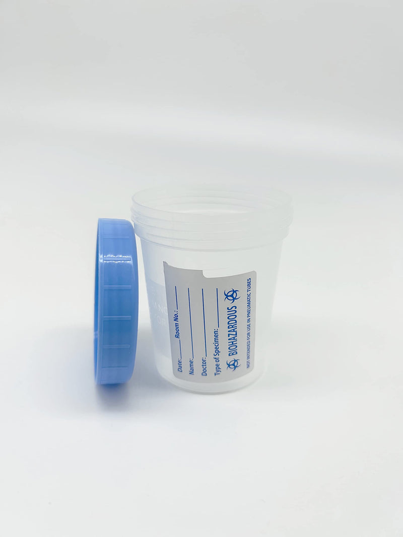 [Australia - AusPower] - Sterile Specimen Cups with Lids: 4oz Transparent Urine Collection Cup with Leak-Resistant Screw-On Lids - 3-inch Sample Jars - Designed for Secure Collection of Pee, Stool, and Semen Samples - 5 Pack 