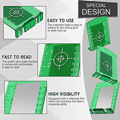 TOODOO 4-piece laser target cards with magnetic stands for green and red laser levels