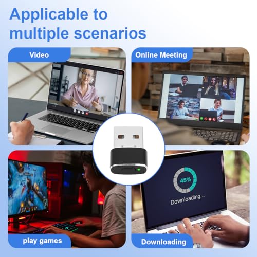 USB Mouse Jiggler Non-Detectable with LED Display - Automatic Mouse Mover with 3 Modes, Plug & Play, Memory Function - Compatible with Windows, Mac, Linux - No Driver Required