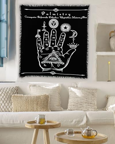 Indian Consigners Palmistry Altar Cloth Celestical Tarot Deck Alter Square Wall Hanging Tablecloth Sacred Place Home Décor Moon Faces Astrology Zodiac Silver Palm
