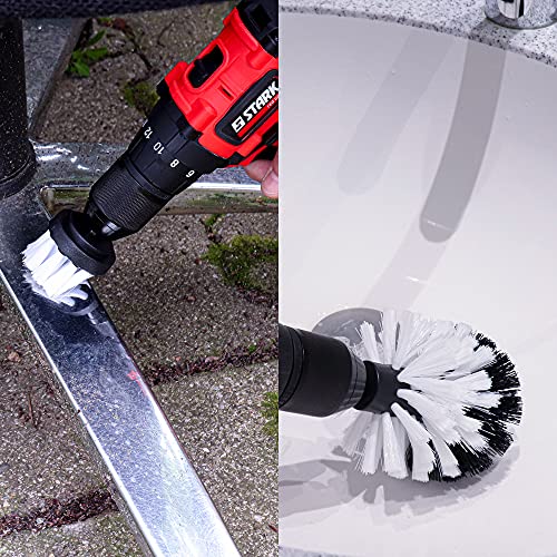 Werkfix Drill Brush Set 6pcs Soft White Cleaning Attachment, Carpet & Car Soft (White)