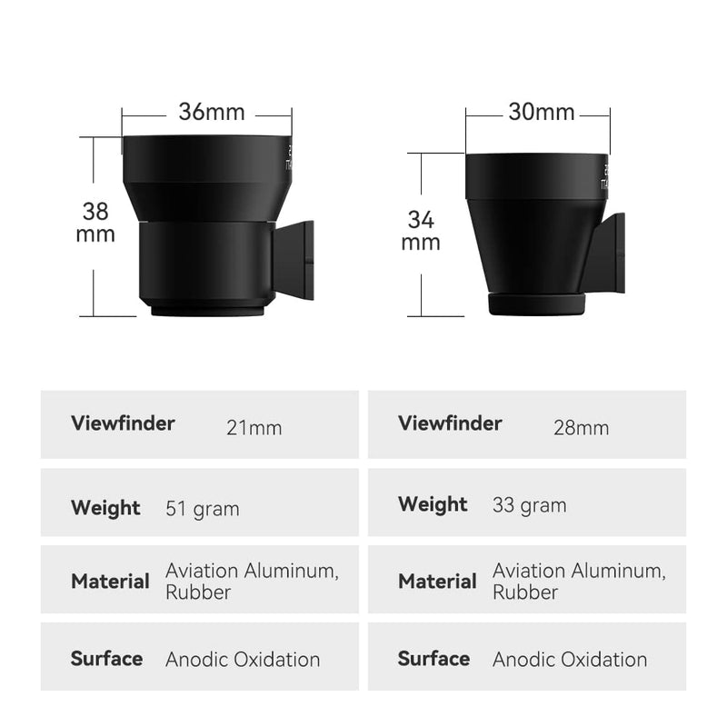 [Australia - AusPower] - TTArtisan 28mm Viewfinder Camera View Finder Cold Shoe Mount Multi-Optical Coating for Leica M Mount Rangefinder Camera M3 M5 M6 M10 M240 Ricoh GR 