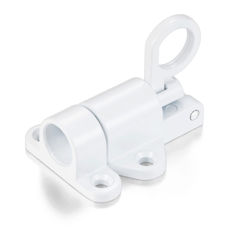 INIRET 10 Packs Self-Closing Latches，White Spring Door Lock，Resilient Bolt Latch Aluminum Alloy Safety Automatic Spring Barrel Door Lock with Screws，Used for Wooden Door，Wooden Window and Cabinet etc White
