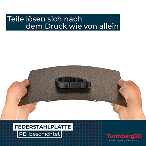 Turmberg3D - Rough PEI Printed Bed Surface - Spring Steel Sheet Including Magnetic Base (Variant A -220 x 220 mm)