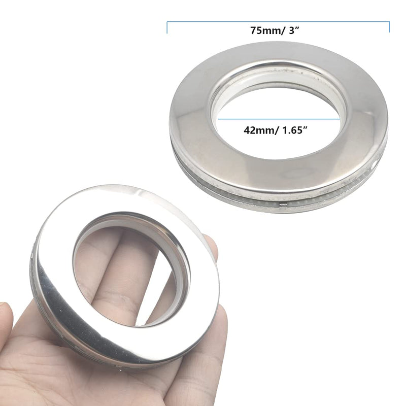 [Australia - AusPower] - Curtain Grommets Surface 20 pcs Stainless Steel Metal Curtain Eyelet Rings Inner Layer ABS Plastic Drapery Grommets 1.65“ Grommet Kit Curtain Rings (20) 