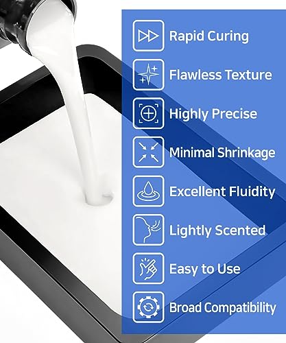 SuperRigid 3D Printer Resin 6.0GPa, 40% of Nano-Micro Ceramic Powder Filled for Ceramic Like Prototypes, Made in Korea by 3DMaterials (500g, White) 500g