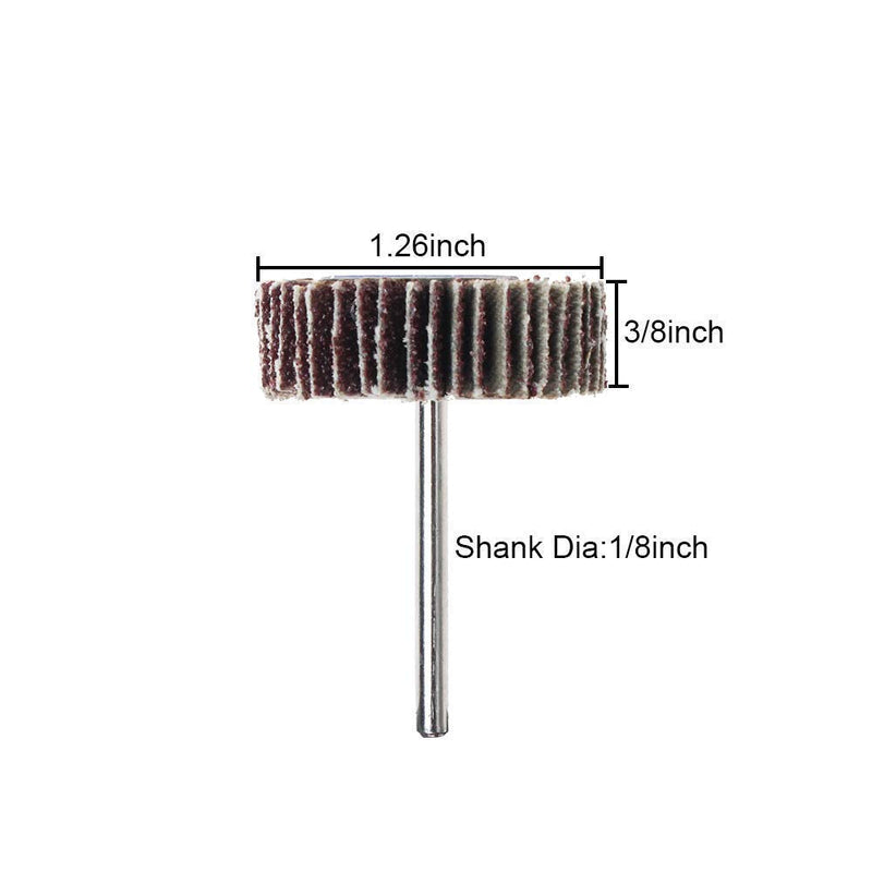 [Australia - AusPower] - AUTOTOOLHOME 10 Pack Abrasive Flap Wheel Sander 80 Grit 1/8 inch Shank for Drill Grinding Polishing Sanding Wheels Rotary Tool 