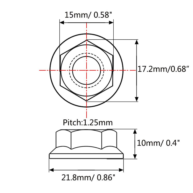 Titanium DIN6923 M5 M6 M8 M10 M12 M14 M16 Hex Flange Nuts Pack of 6 (M10 Pitch 1.25mm, Rainbow) M10 Pitch 1.25mm