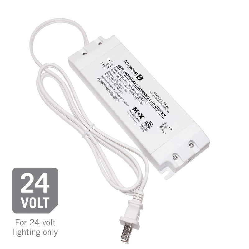[Australia - AusPower] - Armacost Lighting 860450 for LED Lighting, with Removable AC Cord, 45 Watt, White 24 Volt 