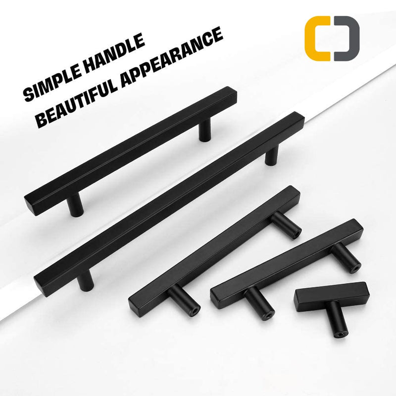 Goldenwarm 18 Pack Matte Black Cabinet Pulls Dresser Drawer Handles 2-1/2in Black Pull Handles - LSJ22BK64 Stainless Steel Kitchen Cabinet/Furniture Hardware 2-1/2 inch (64mm) Hole Centers 2-1/2 Inch Hole Centers