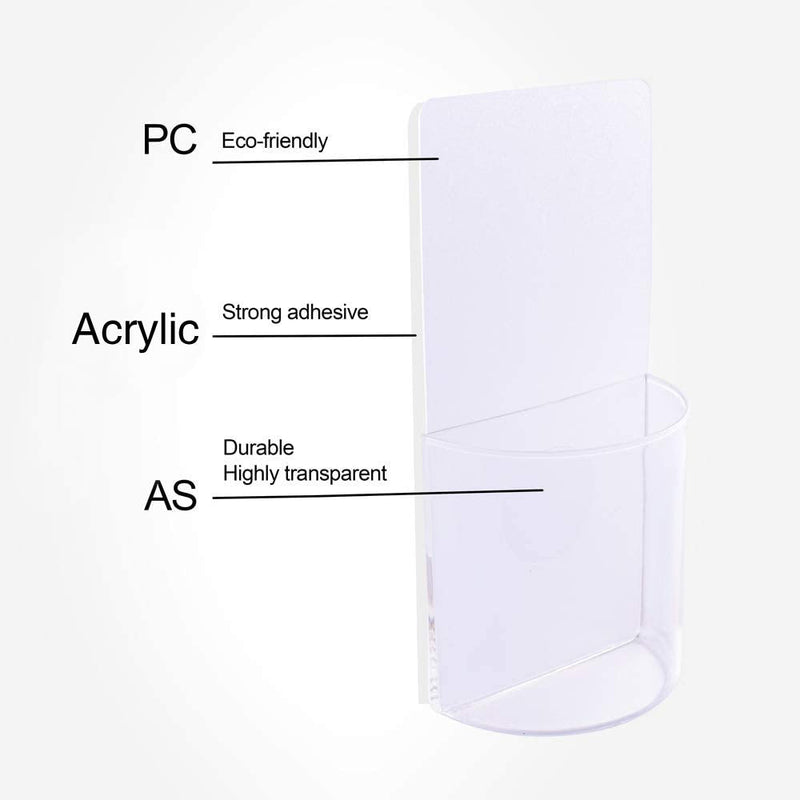 [Australia - AusPower] - Remote Control Holder Wall Mount Damage-Free (2 pack), Clear Media Organizer Storage Box, Table and Nightstand Convenient Remote Caddy 