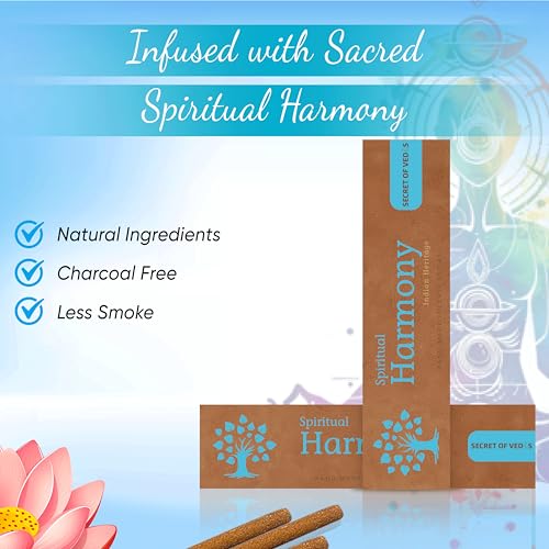Spiritual Harmony Incense Sticks 100g Pure Organic Hand-Rolled Agarbati Calming & Balancing Fragrance for Meditation, Yoga, Prayer & Home Aromatherapy