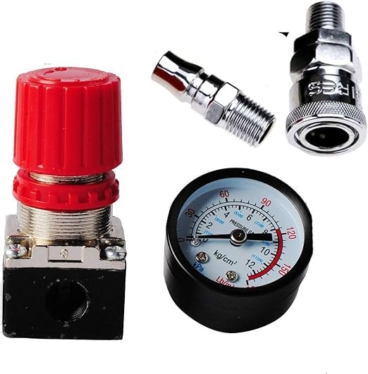 140PSI Air Compressor Pressure Switch Control Valve Manifold Regulator Gauge 1/4 Set
