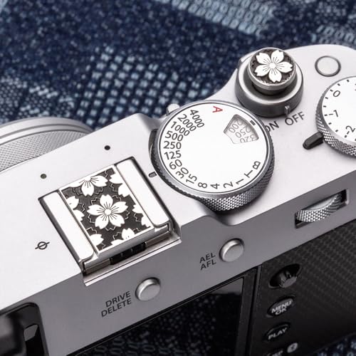 Camera Metal Hot Shoe Cover Shutter Buttons for FUJIFILM X100VI X100V XPro3 XPro2 XPro1 XT4 XT3 XT50 XT30 for NikonZF Z5 Z6 (Black-Set) Black-Set