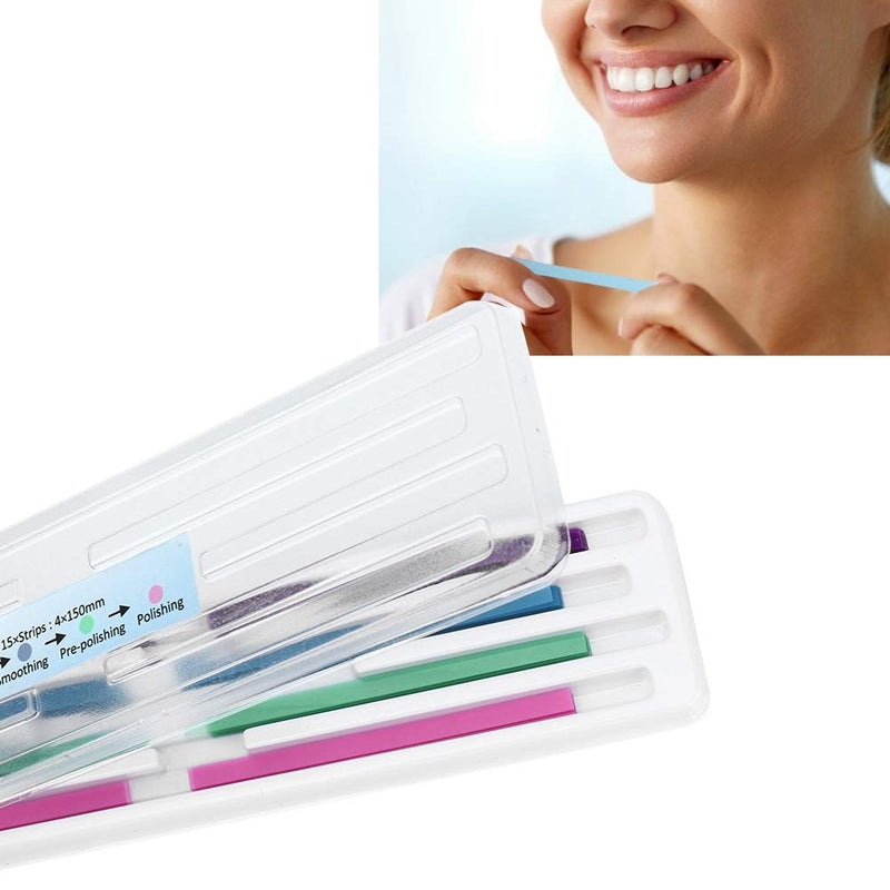 [Australia - AusPower] - Dental Polishing Kit, 60Pcs/Pack Dental Abrasive Strips Teeth Polishing Finishing Dental Polishing Strips Dental Abrasive Strips Teeth Polishing Gloss Contouring Tools Finishing Teeth File 