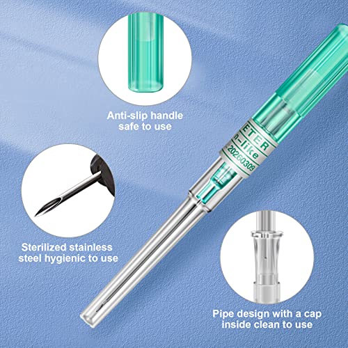 Piercing Needles, 5 Pieces, with Cannula, 18g, IV Catheter Needles, Cannulas, Piercing Accessories (18g) 18g (5pcs)