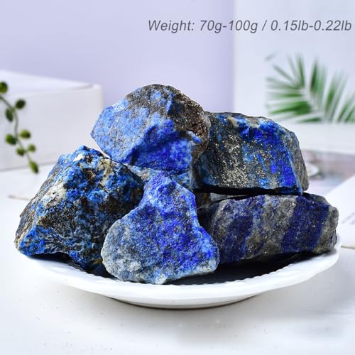 Erliway 1 Pc 0.15-0.22 lb Lapis Lazuli Raw Crystal Stone for Tumbling 2-3''