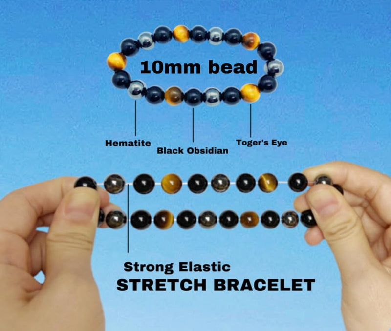 Triple Protection Bracelet Elastic 10mm Bead Bracelet For Women Medium Size Triple Protection Bracelet