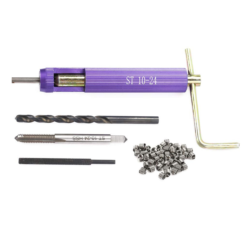 [Australia - AusPower] - 50Pcs Stainless Steel Coiled, Thread Repair Insert, Helical Insert 10 24 Helicoil Kit Wire Helical Screw Thread Inserts Kit Imperial 10 24Unc X 1.5D 