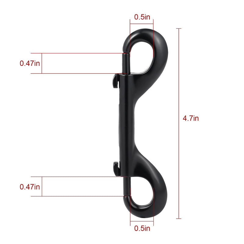 [Australia - AusPower] - Double Ended Bolt Snaps Hook Trigger Clips Chain Metal Clips Black 4.7 Inch 4pcs 