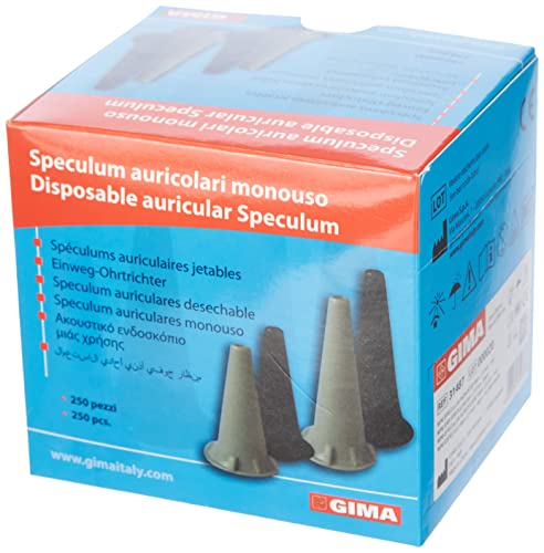 GIMA Disposable Mini Ear Speculum 2.5 mm - Black - fully compatible with mini series from HEINE, KAWE, RIESTER, GIMA and other brands - pack of 250 pcs 250 pieces Ø 2.5 mm