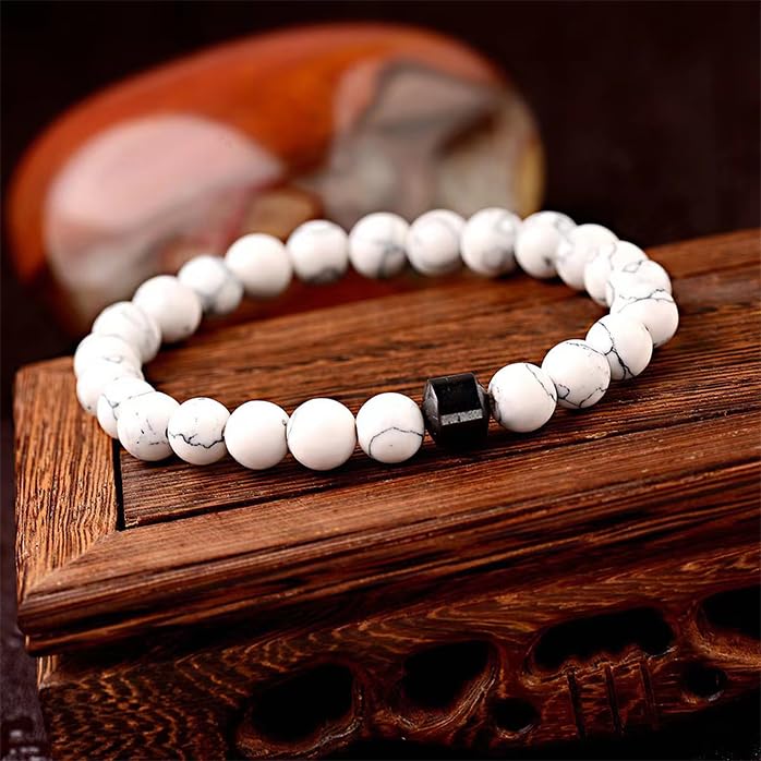Smoking Cessation Bracelet for Women Men Quit Smoking Bracelet Quit Vaping Aid Bracelet Anti Anxiety Bracelet Spiritual Bracelet Helps Relief Anxiety Frustration Irritability Black+White