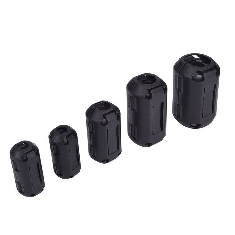 [Australia - AusPower] - Ferrite Ring Core Ferrite Beads Clip RFI EMI Noise Suppressor Anti-Interference Cable Clip for 3.5mm/ 5mm/ 7mm/ 9mm/ 13mm Diameter Cable, Black (20) 20 