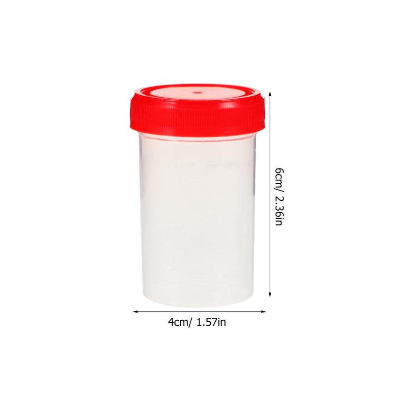 [Australia - AusPower] - Healvian Sample Cups with Lids, 15 Pieces Transparent Urine Collection Cups 60ml Disposable Urine Sample Container for Pee Seed Samples (Random Color) 