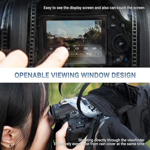 Waterproof Camera Rain Cover for Nikon Canon Sony Fujifilm (w Openable Window)BLACK