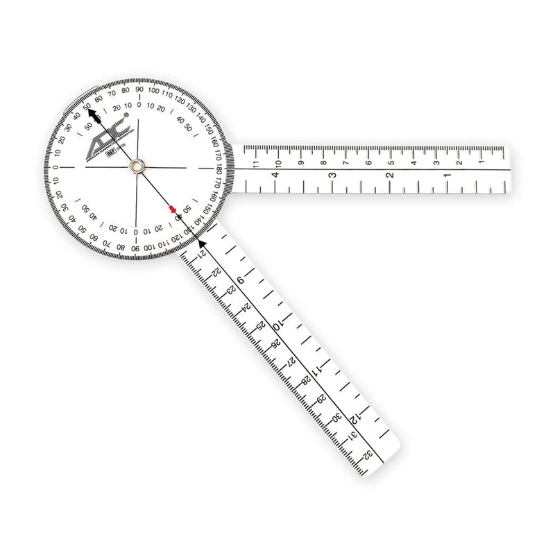 [Australia - AusPower] - ADC 8 Inch Goniometer, Multi Use, 360 Degree Head with Two Calibrated Scales, Transparent 
