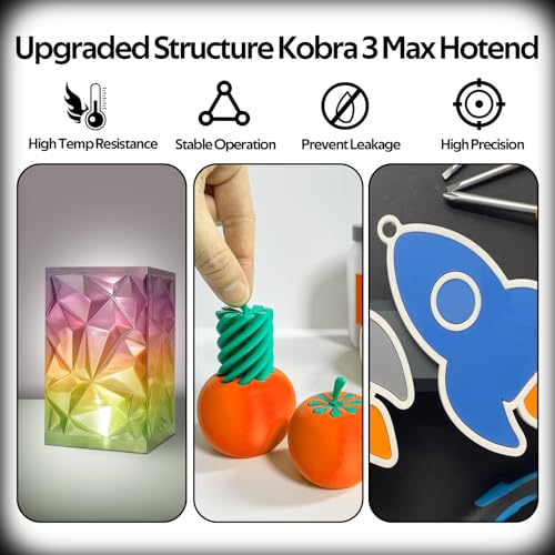 IdeaFormer 3 Pieces Kobra 3 Max Hotend Set, Quick-Swap Integrated Extruder Hotend with 0.4 mm 0.6 mm Hardened Steel Nozzle for Anycubic Kobra 3 Max/Combo