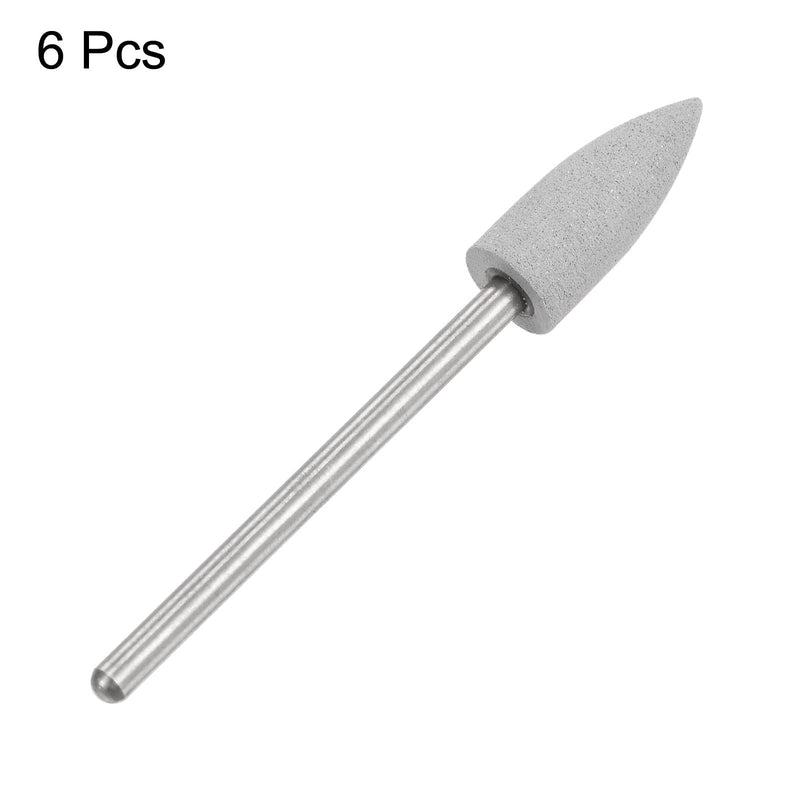 sourcing map Set of 6 Sanding Pins 6 mm Grain 150 Grinding Attachment Pointed Grey | Professional polishing accessories, for cordless screwdrivers, handle diameter 2.35 mm, for grinding polishing