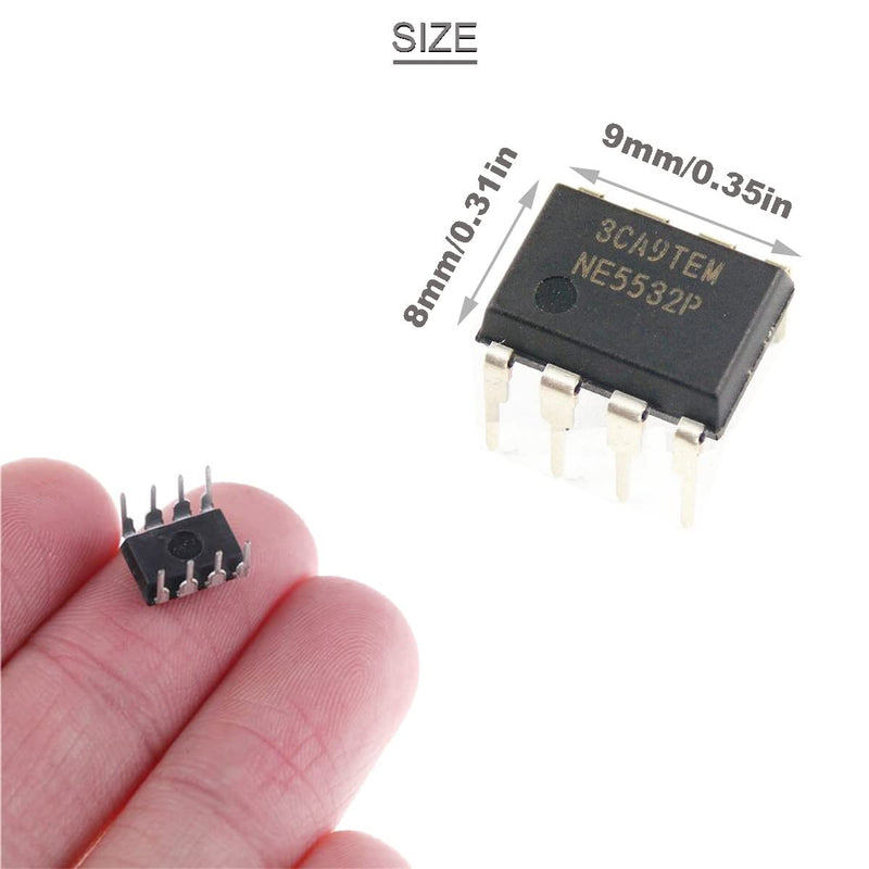 20pcs DIP-8 IC NE5532 NE5532P Dual Low Noise Operational Amplifier High Quality Precision Chip 38mA + 20pcs DIP-8 IC Socket for DIY Electronics Experiment