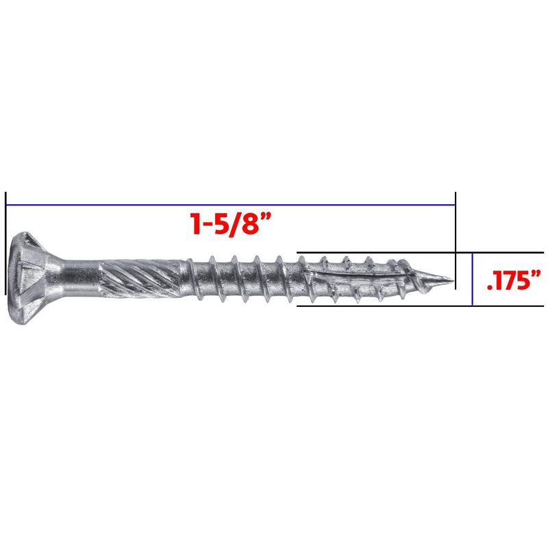 Jake Sales #9 x 1-5/8" Silver Star Stainless Steel Wood Screw Torx/Star Drive Head - Grade 300 Series Stainless Steel Torx/Star Drive Wood Screws - (1 Pound - 164 Approx. Screw Count) #9 x 1-5/8" 1 POUND - 164 Approx. Screws