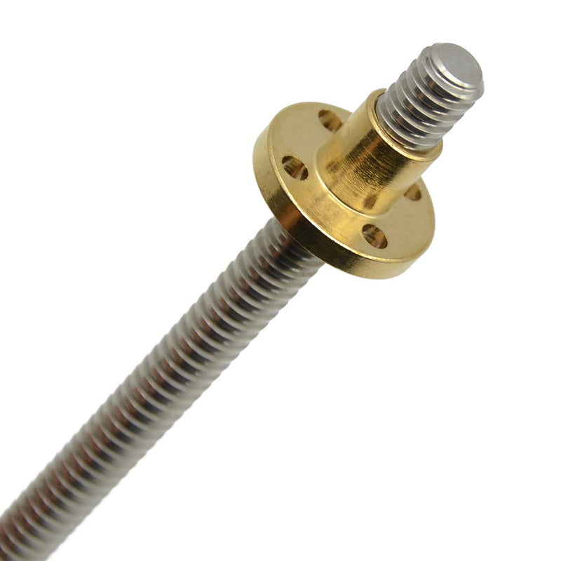 [Australia - AusPower] - 400mm T8 Tr8x2 Lead Screw and Brass Nut (Acme Thread, 2mm Pitch, 1 Start, 2mm Lead) for LCD DLP SLA 3D Printer and CNC Machine Z Axis 400mm Lead screw with nut 