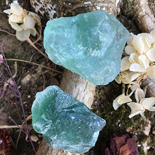 Zenkeeper 1Lb Green Fluorite Crystal Rocks Raw Stones for Tumbling, Green Natural Fluorite Crystals Bulk Rough Gemstone for Jewelry Making, Healing, Meditation, Sculpture