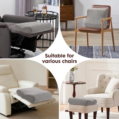 B Shape Corduroy Recliner Foot Pillow, Foam Extra Large Foot Rest Cushion with Adjustable Straps, Suitable for Bed Chair Sofa Headrest Back Lumbar Leg Support Pillow (Dark Grey) Dark Grey