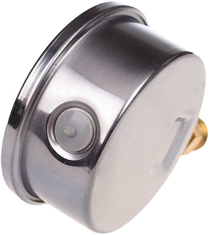 [Australia - AusPower] - Glycerine Pressure Gauge with Radial Connection, IP65 Stainless Steel 63 mm with Lower Connection, 1/4 Glycerine (0-4 bar) 0-4 