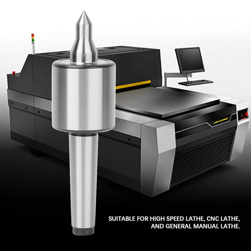 [Australia - AusPower] - MT2 Live Center, 0.0002 High Accuracy Triple Bearing Live Center Heavy Duty Live Revolving Center for Metal Lathe Turning, 265lbs Load Capacity, 55-60hrc Center Point 