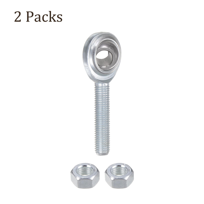 [Australia - AusPower] - 2pcs CM5 Rod End Joint Bearing - [5/16" Bore, 5/16-24 UNF Right Hand Thread] Male Rod End with Jam Nuts, 45# Carbon Steel 2 