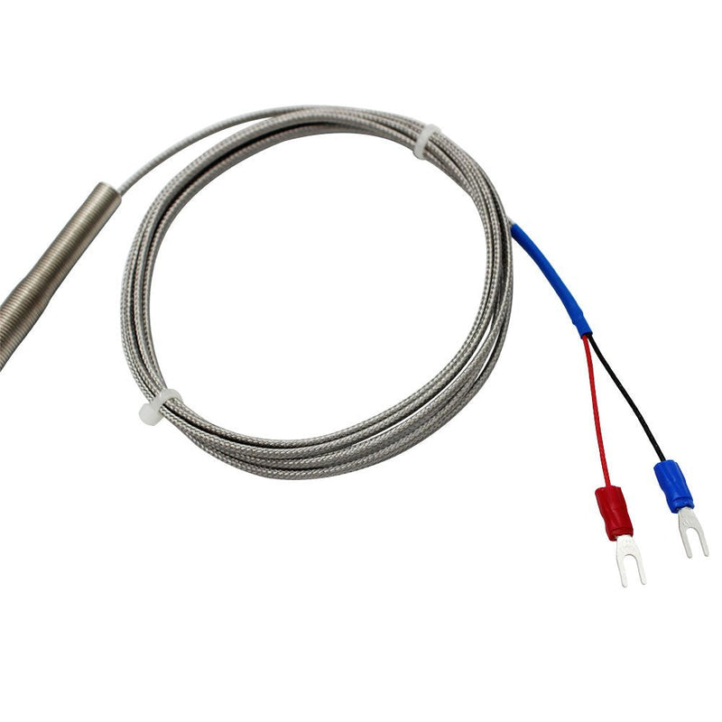 [Australia - AusPower] - T-PRO K-Type Thermocouple Temperature Sensors 2M/6.6Ft Wire?Stainless Steel Probe (Probe Length 100mm) Probe Length 100mm 
